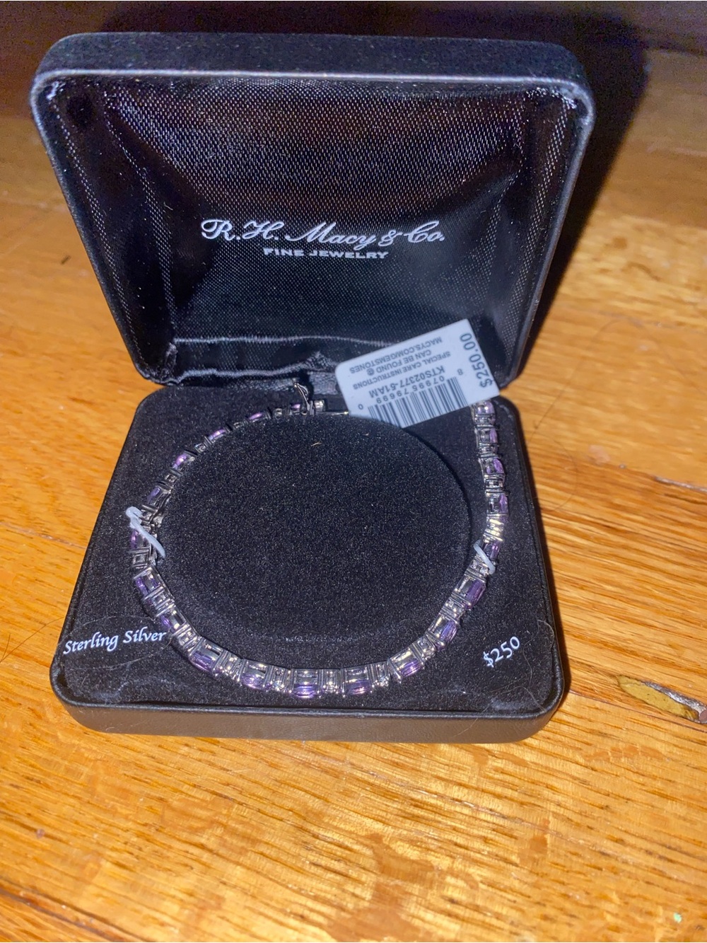 Macy & Co. Sterling Silver Purple Tennis Bracelet